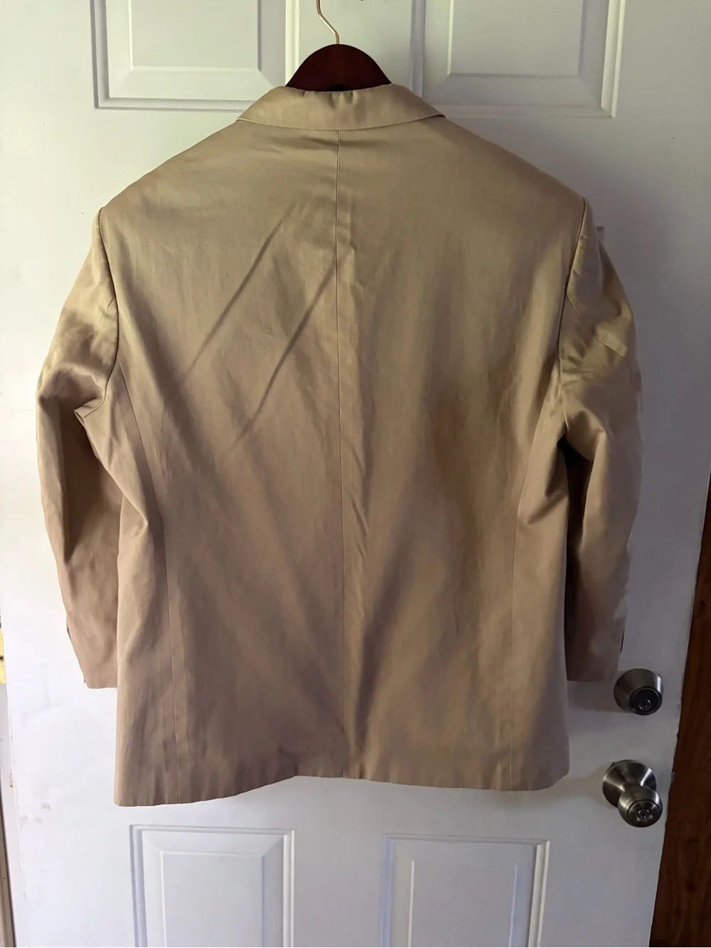 Adolfo International Tan kaki Single Breast Sport Coat blazer 100% cotton Sz 48R